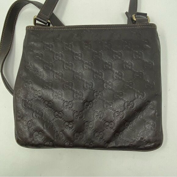 Gucci Dark Brown Guccissima Leather Crossbody Bag - Picture 6 of 11